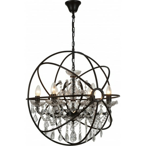 Bethel A RUSTIC BRONZE CAGE AND FRAME WITH CLEAR CRYSTAL CHANDELIER INSIDE
