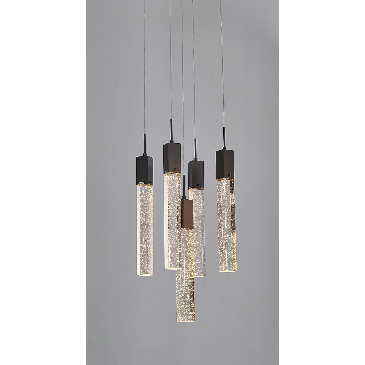 Elegant Matte Black Crystal Bubble Chandelier with Adjustable Cord