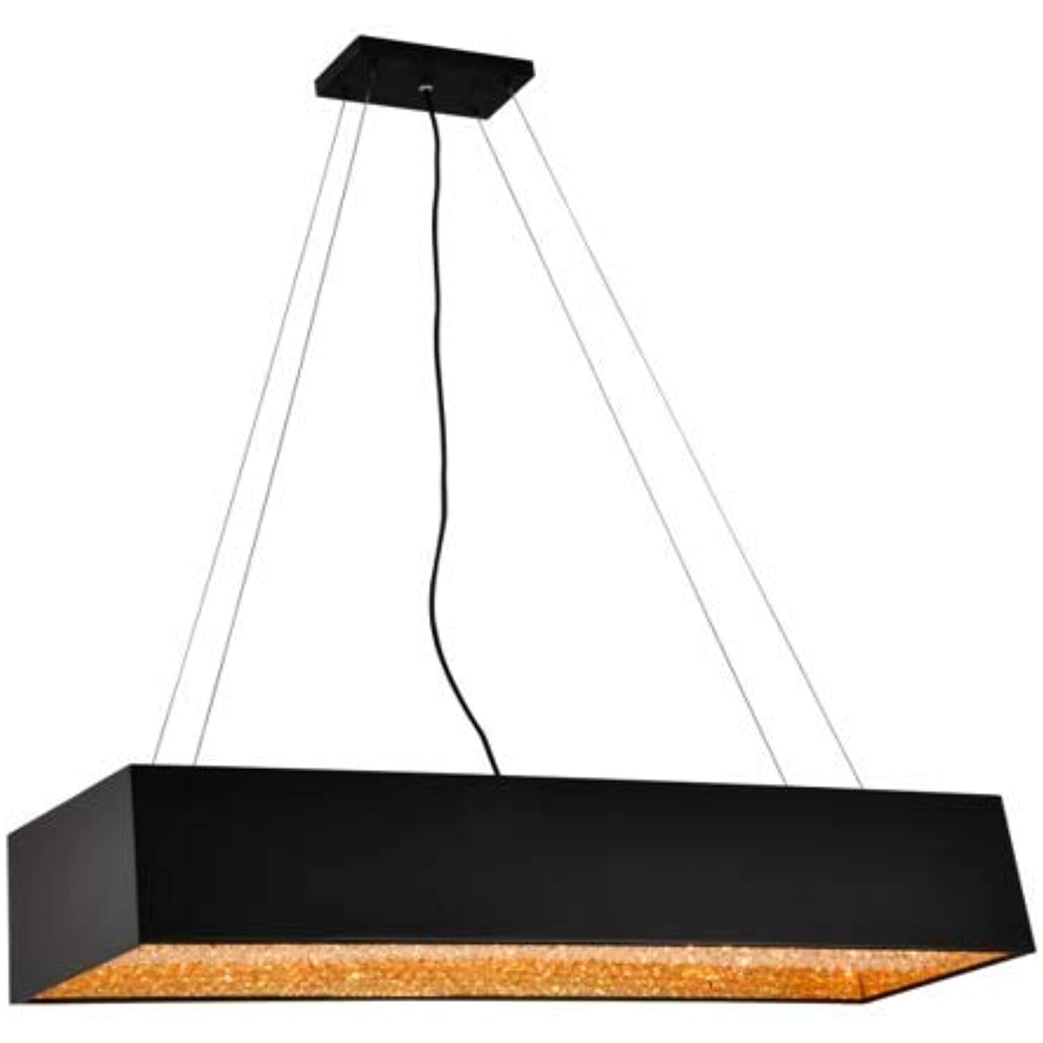 Black Beaded Plug-in Chandelier with Stainless Steel Frame