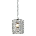 thumbnail image 1 of Bethel Chrome Metal Frame Single Pendant Light With Clear Magnifying Glass, 1 of 6