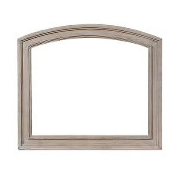 Bethel Collection: Transitional Mirror with Wire-Brushed Gray Finish