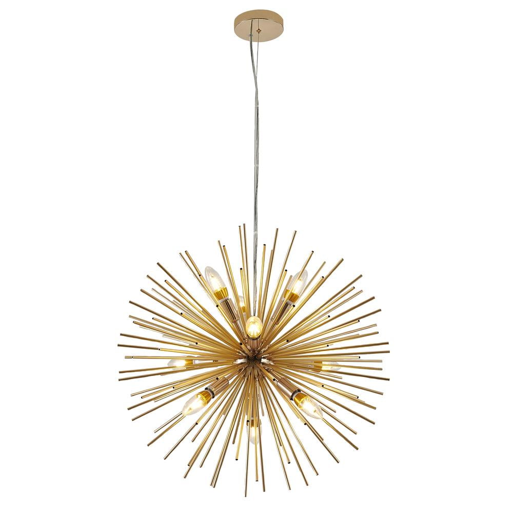 23.6" Antique Brass Aluminum Crystal Sputnik Pendant