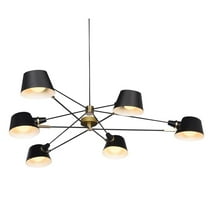 Bethel International Chandelier Black Metal & Aluminum