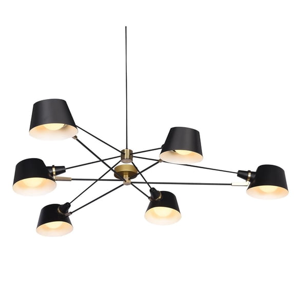 Bethel International Chandelier Black Metal & Aluminum