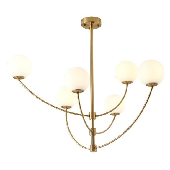 Bethel International Chandelier Brass Steel & Glass