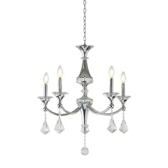 Bethel International Chandelier Chrome Iron & Crystal