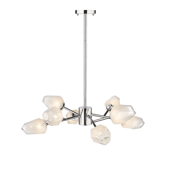 Design Living 8-Light Chrome Iron Chandelier With Glass Shades