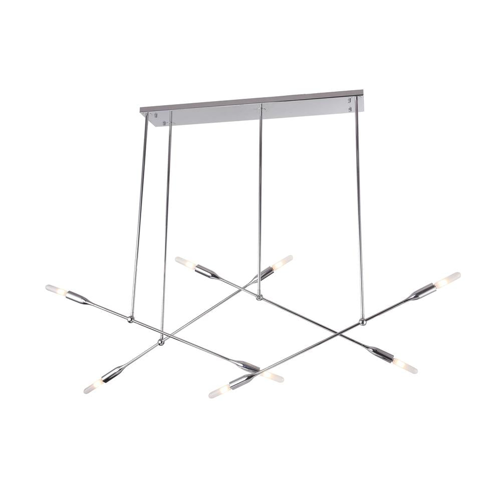 Chrome Iron 8-Light Modern Linear Chandelier
