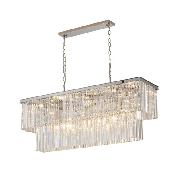 Bethel International Chandelier Chrome Metal & Crystal