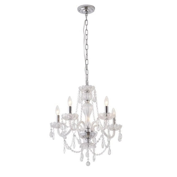 Bethel International Chandelier  Chrome Metal & Crystal