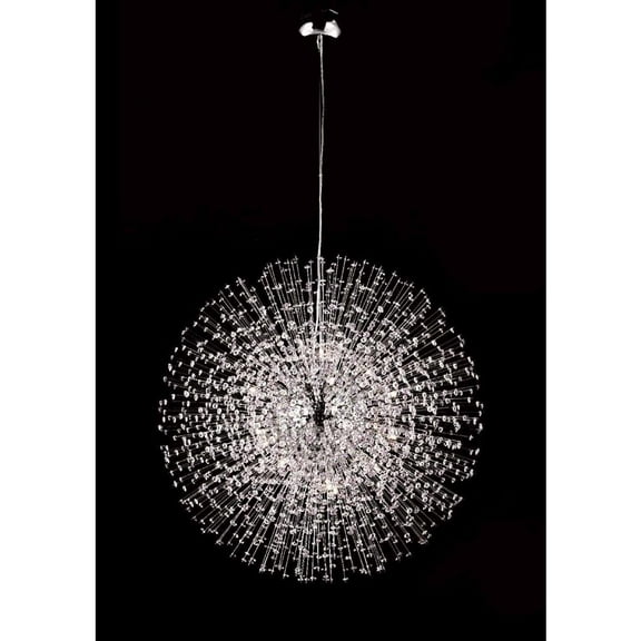 Bethel International Chandelier Chrome Metal & Crystal