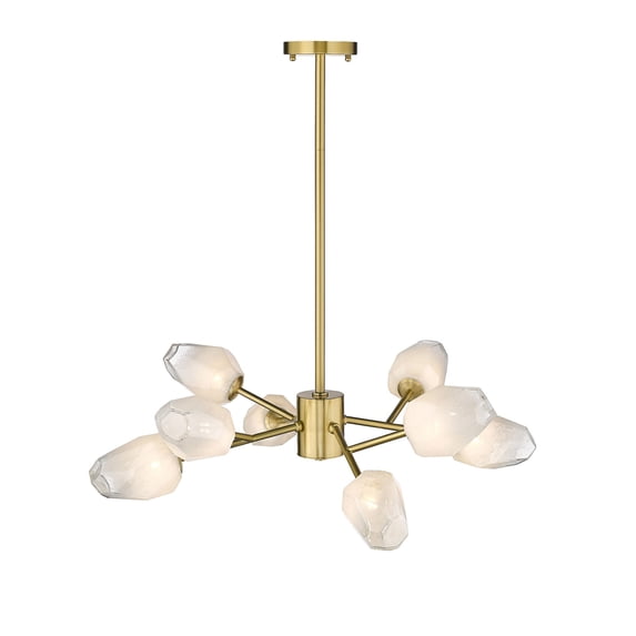 Design Living 8-Light Gold Iron Chandelier With Glass Shades