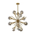 thumbnail image 1 of Design Living 12-Light 33-In Gold Metal Chandelier With Smoke Glass Shades, 1 of 5