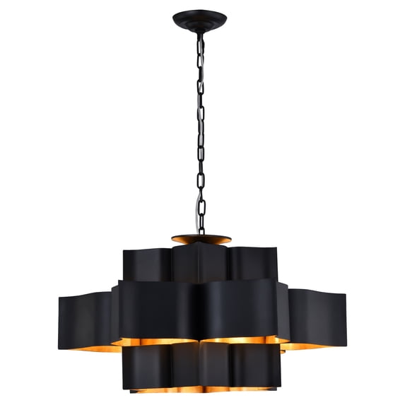Bethel International Chandelier Matte Black Metal