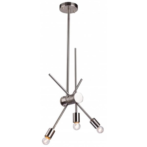 Bethel International Chandelier Shiny Nickel Iron
