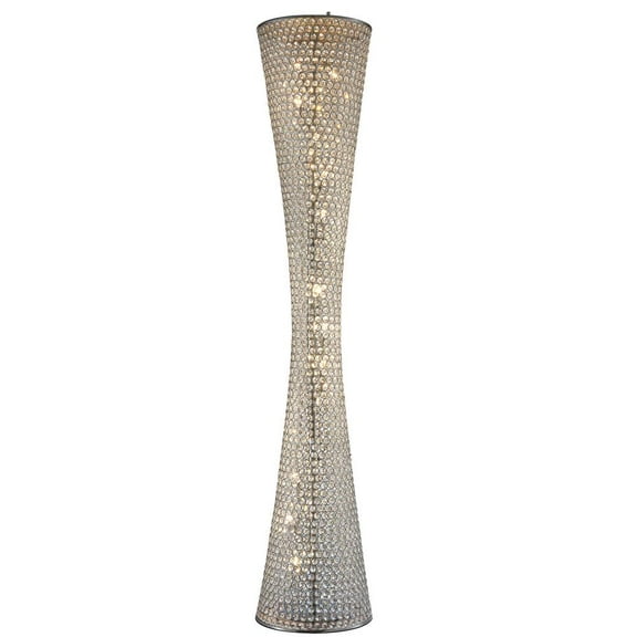 Bethel International Floor Lamp Chrome Metal & Crystal