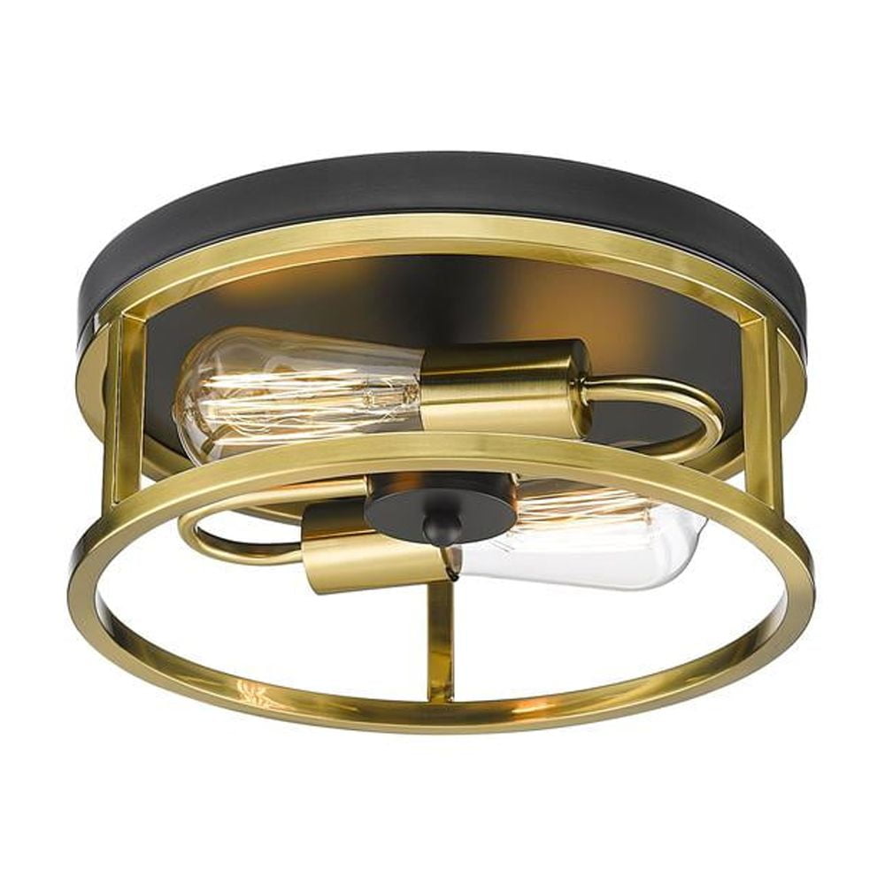 Gold Crystal Drum Indoor/Outdoor LED Flush Mount
