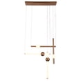 thumbnail image 1 of Bethel International Gold Metal Frame Ceiling Fixture with White Glass LED Lights, 1 of 3
