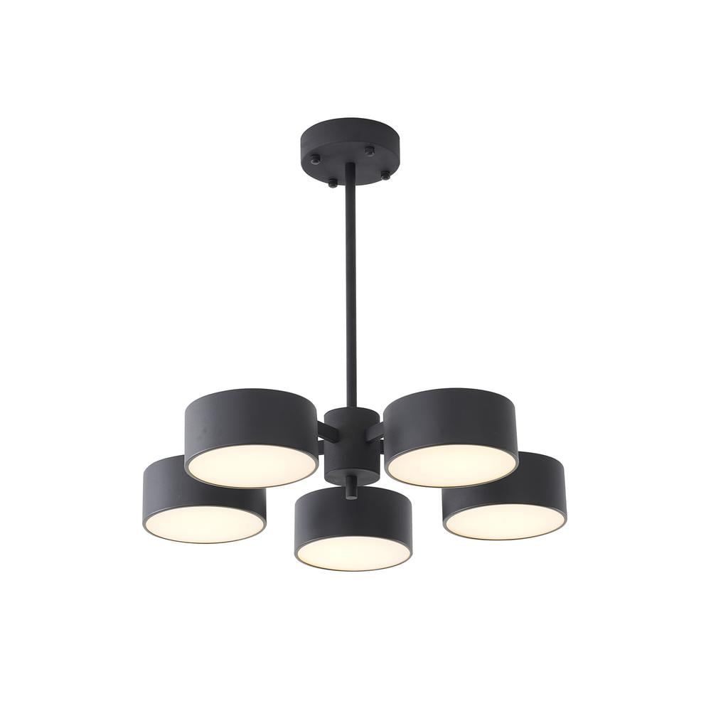 Modern Elegance 24" Black Crystal LED Chandelier
