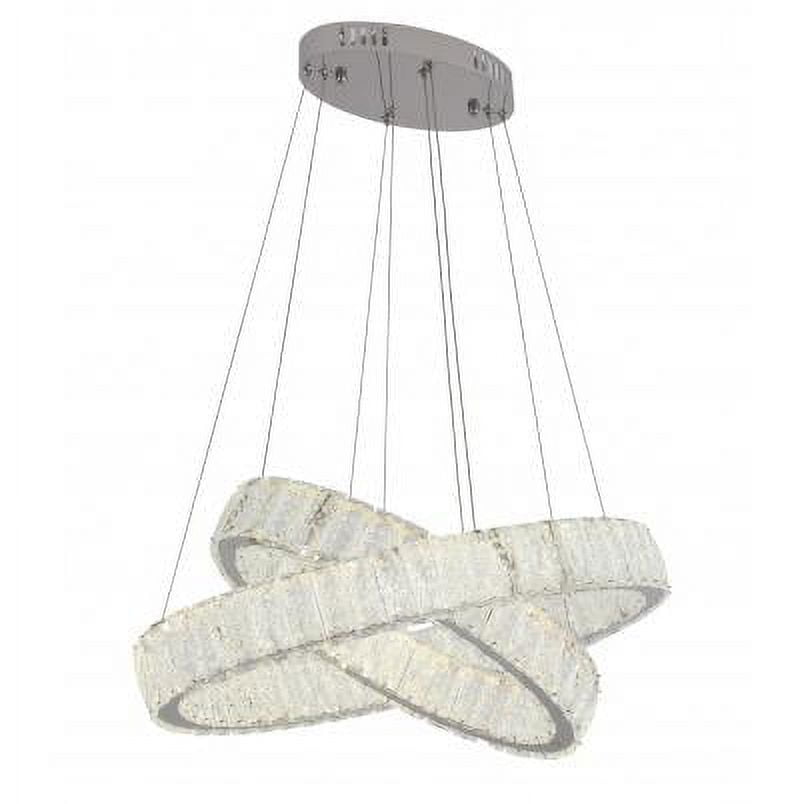 24'' Chrome Crystal Double Halo LED Chandelier