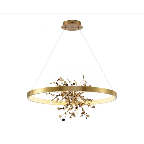 Bethel International LED Chandelier Gold Aluminum & Acrylic