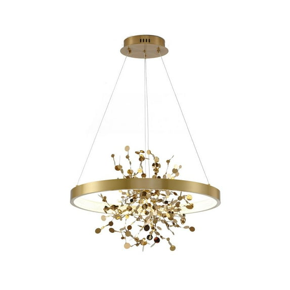 Bethel International LED Chandelier Gold Aluminum & Acrylic