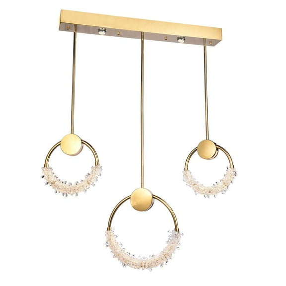 Bethel International LED Chandelier Gold Stainless Steel & Crystal