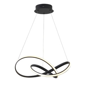 Bethel International LED Chandelier Matte Black Aluminum & Acrylic