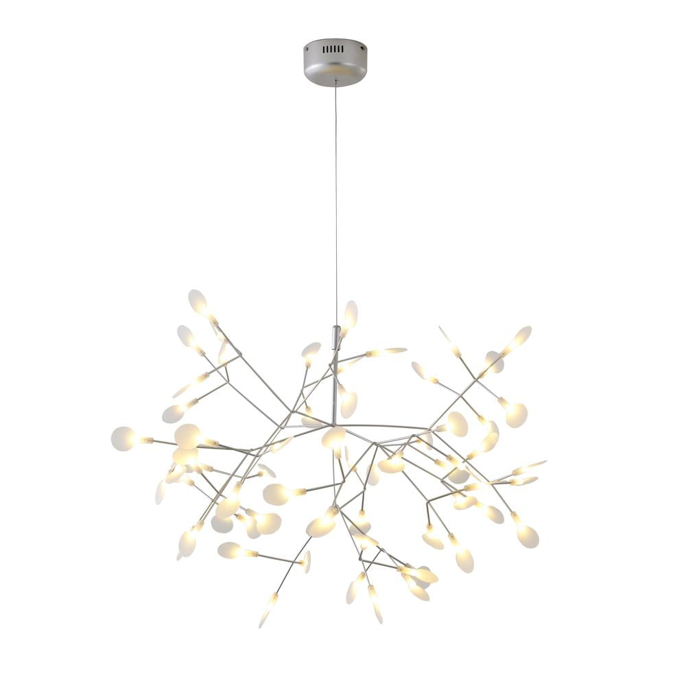 Silver Frosted Acrylic LED Chandelier with Adjustable Cord