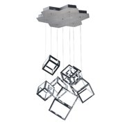 Bethel A SEVEN LIGHT LED FLOATING BOX CEILING FIXTURE IN A NICKEL METAL FINISH