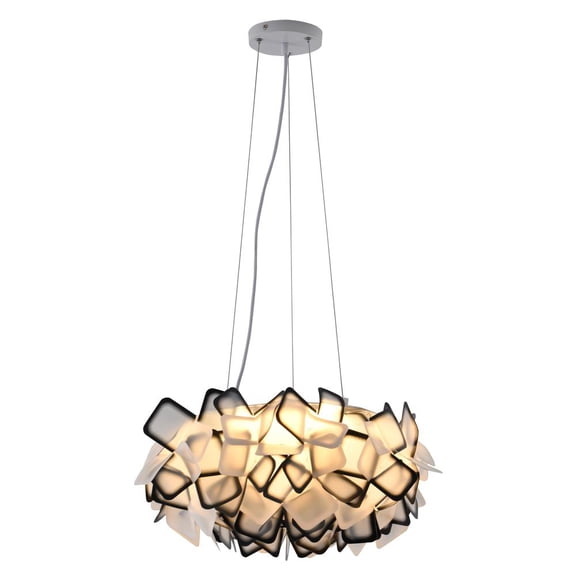 Bethel International LED Chandelier White & Black Metal & Acrylic