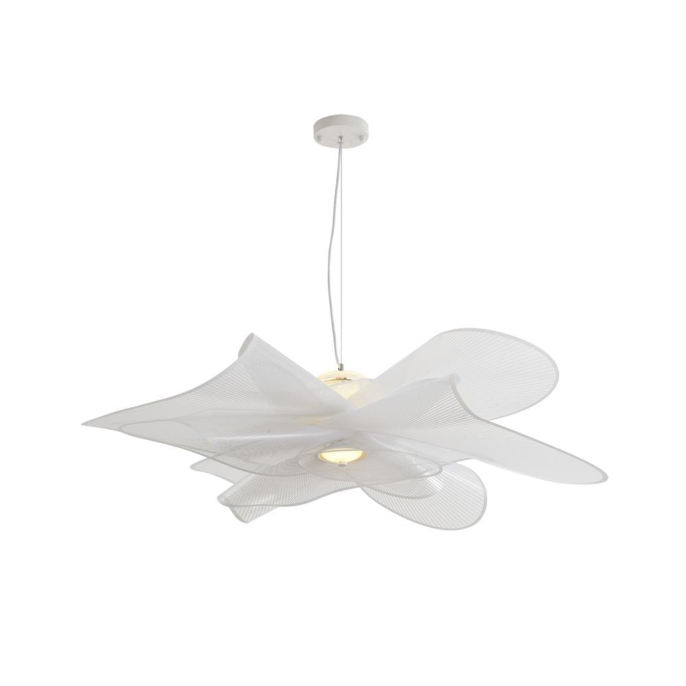 White Metal and PVC LED Chandelier with Adjustable Cord