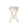 thumbnail image 1 of Design Living Gold Stainless Steel Side Table With An Agate Round Top, 1 of 4