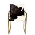 thumbnail image 1 of Design Living H33" Gold Stainless Steel Chair With Black And White Leather Seat, 1 of 3