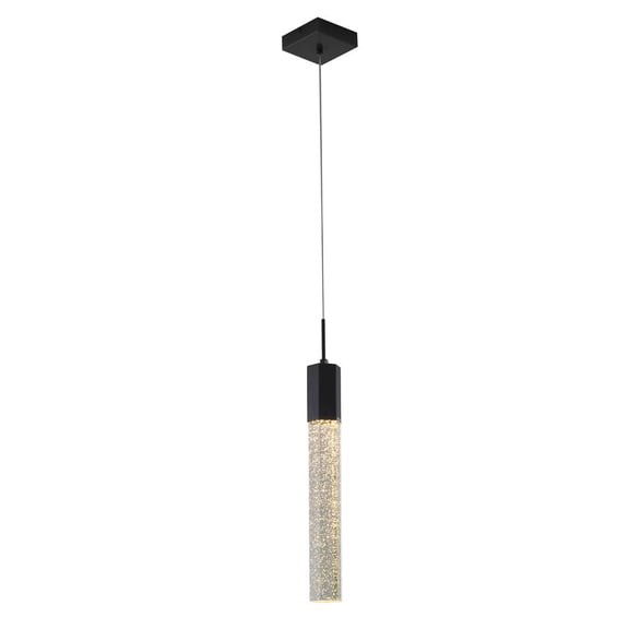 Design Living 1-Light D2.76" Clear Hexagon Bubble Crystal Pendant Light with Black Gun Metal Hardware