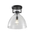 thumbnail image 1 of Design Living 1-Light D14" Black Metal Frame Semi Flush Mount with a Clear Glass Shade, 1 of 5