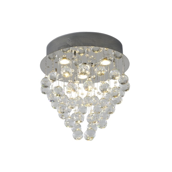 Design Living 4-Light D14" Clear Crystal Semi Flush Mount with Chrome Hardware