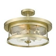 thumbnail image 1 of Bethel International Semi Flush Mount Gold Metal & Glass, 1 of 3