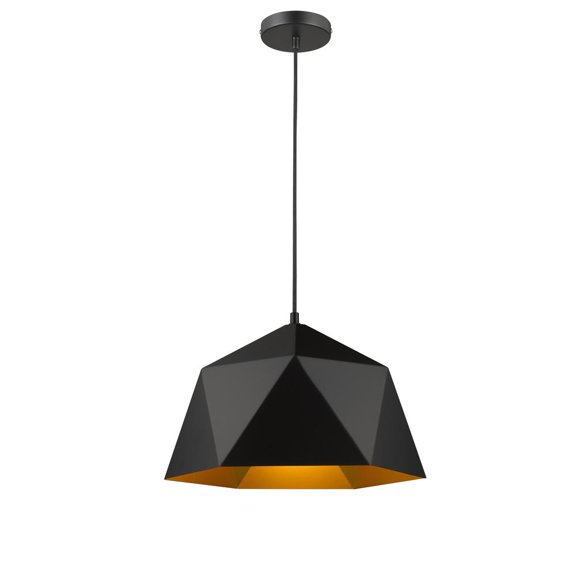 Bethel International Single Pendant Lighting Black Metal