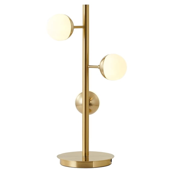 Bethel International Table Lamp Brass Metal & Glass