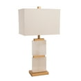 thumbnail image 1 of White Marble & Gold Frame Table Lamp, 1 of 2