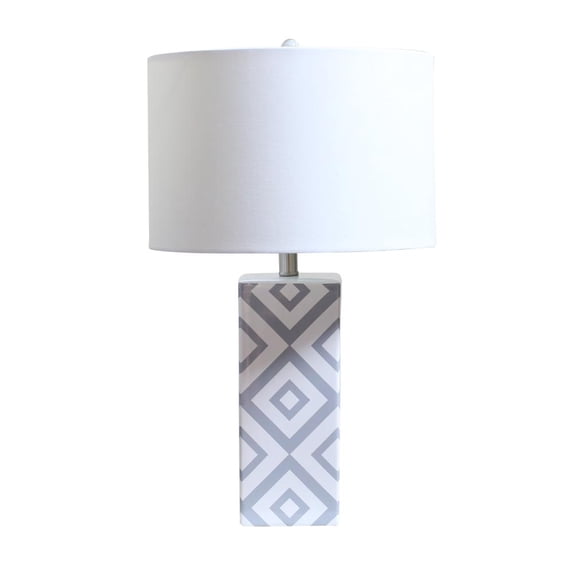 Bethel International Table Lamp Grey & White Metal & Porcelain