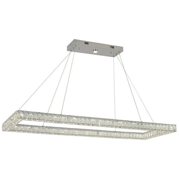 Bethel International Triple Sided Clear Crystal Rectangular Shaped LED Chandelier