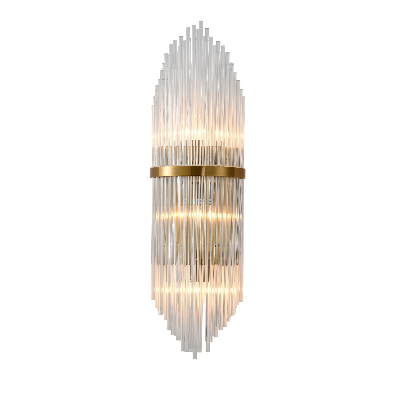 Antique Brass and Clear Glass Dimmable Wall Sconce