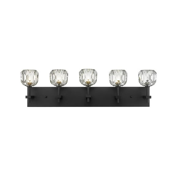 Bethel International Wall Sconce Black Metal & Crystal