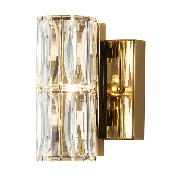 Bethel International Wall Sconce Gold Metal & Crystal