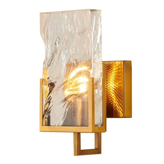 Bethel International Wall Sconce Gold Metal & Crystal