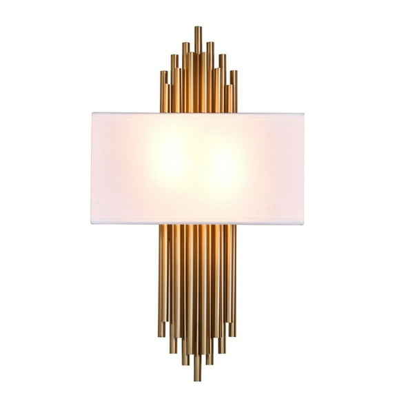 Bethel International Wall Sconce Gold Metal & Fabric