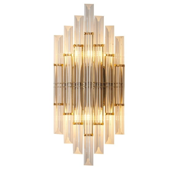 Bethel International Wall Sconce Gold Metal & Glass