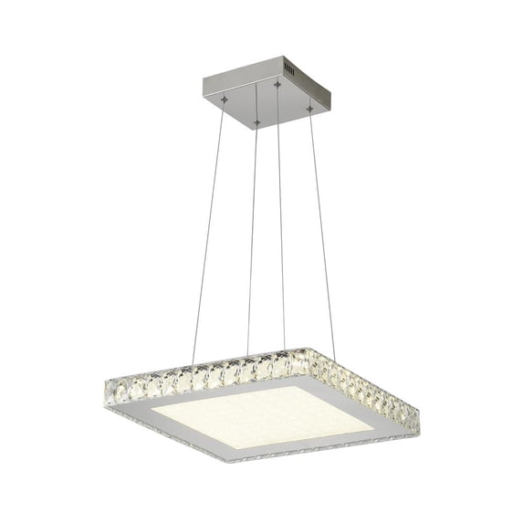 Bethel International LED Chandelier Chrome Stainless Steel & Crystal